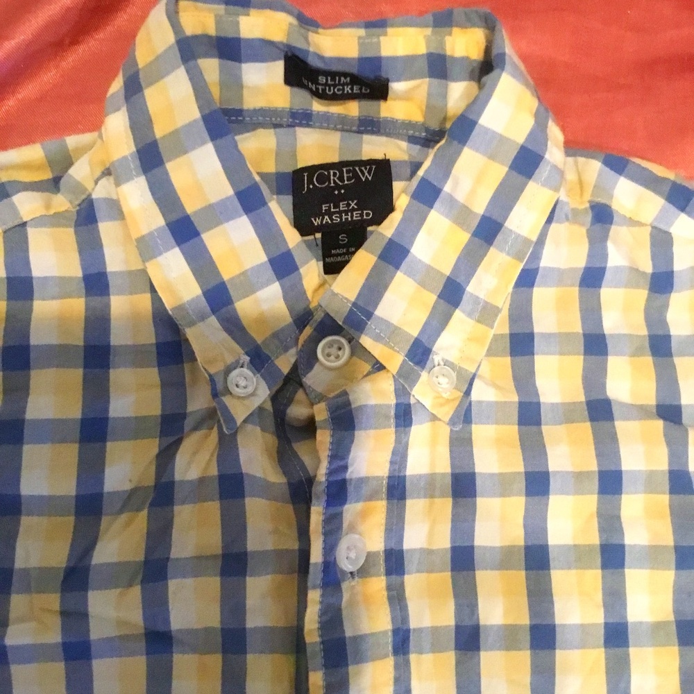 J.Crew Button Down Plaid Flex Washed Size S